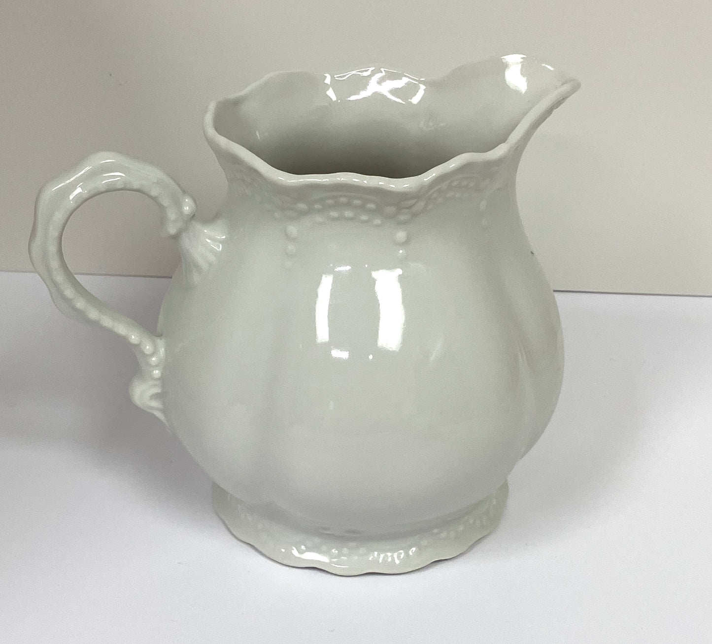 Small White Farmhouse Style Pitcher Creamer